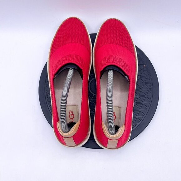 Ugg Sammy Chevron Shoes Women's 8.5 Red Slip On Sneaker Perforated Knit - Picture 8 of 10